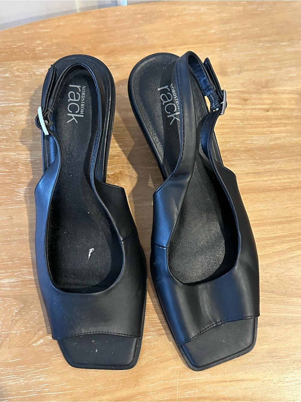 Rack Collection Black Slingback Wedge Flats